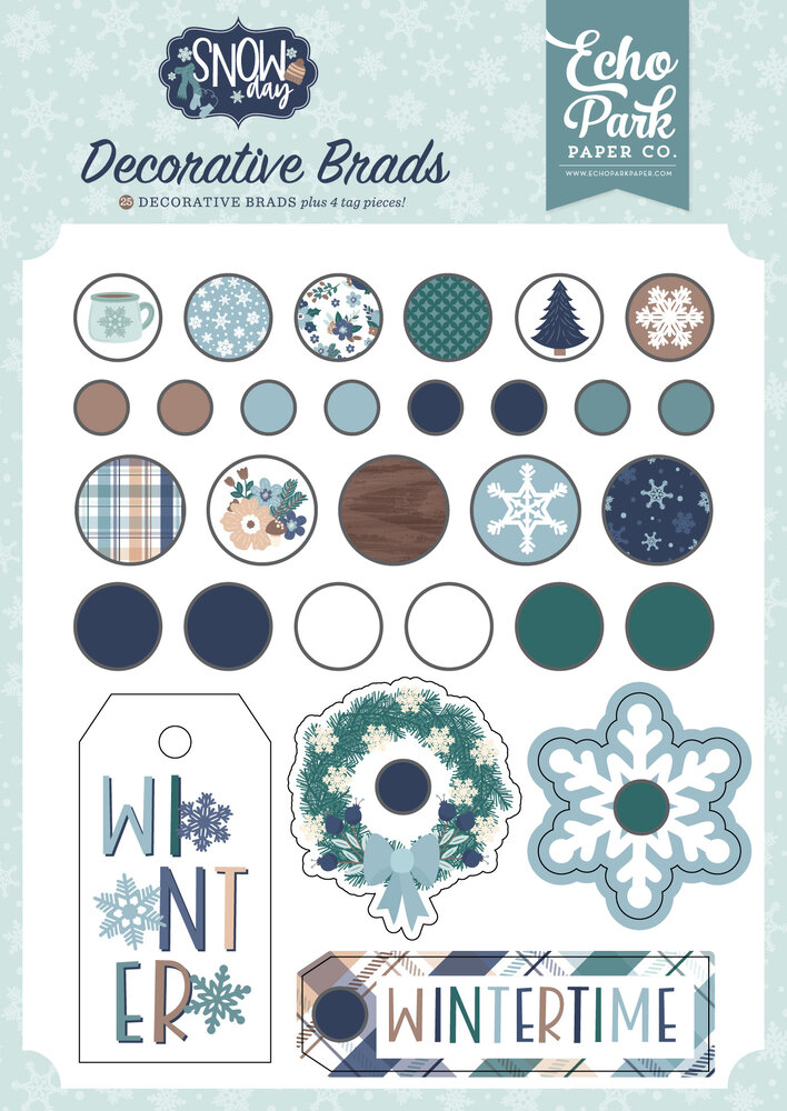 Echo Park Snow Day Decorative Brads (SD469020)