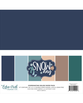 Echo Park Snow Day 12x12 Inch Coordination Solids Paper Pack (SD469015)