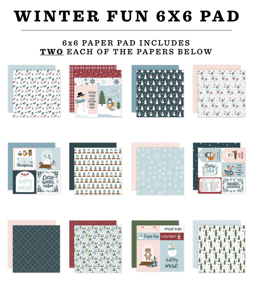 Echo Park Winter Fun 6x6 Inch Paper Pad (WF468023) Echo Park Winter Fun 6x6 Inch Paper Pad (WF468023)