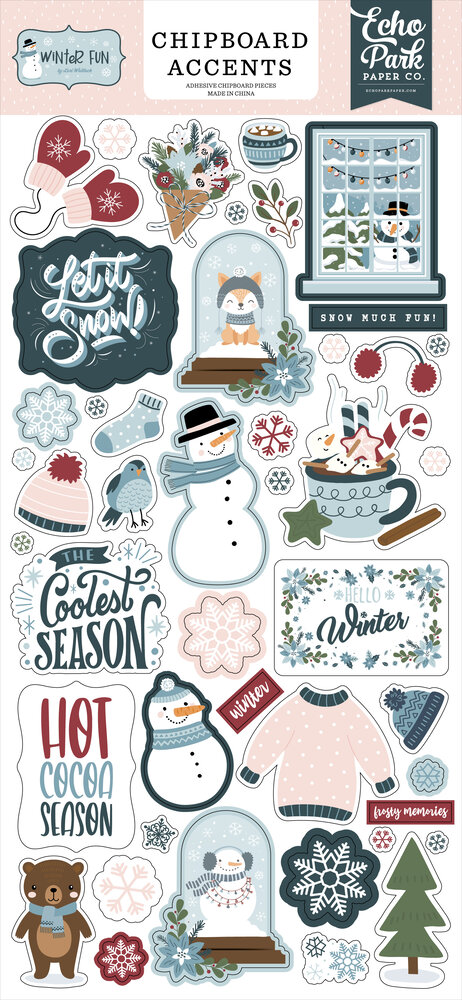 Echo Park Winter Fun Chipboard Accents (WF468021)