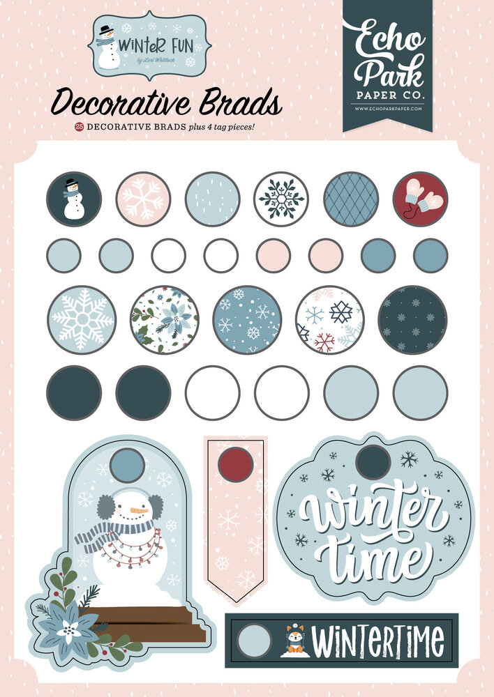 Echo Park Winter Fun Decorative Brads (WF468020)