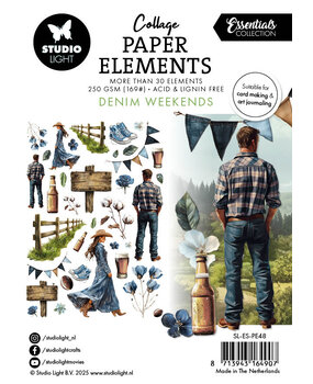Studio Light Denim Weekends Collage Paper Elements (SL-ES-PE48)