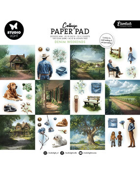 Studio Light Denim Weekends 8x8 Inch Collage Paper Pad (SL-ES-CPP408)