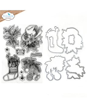 Elizabeth Craft Designs Golden Season Stamp & Die Set Deck the Halls (CSD426)