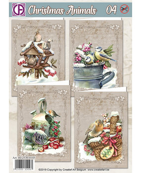 Creatief Art Christmas Animals 04 Card Kit (RE2530-0105)