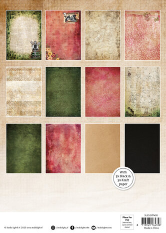 Studio Light Background Papers A4 Grunge Designer Paper Pad (SL-GR-DPP400) Studio Light Background Papers A4 Grunge Designer Paper Pad (SL-GR-DPP400)