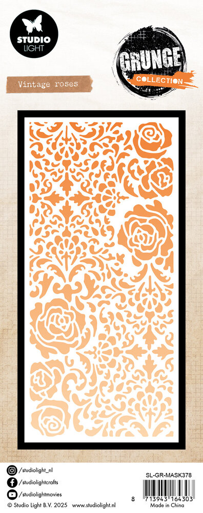 Studio Light Vintage Roses Grunge Mask (SL-GR-MASK378) Studio Light Vintage Roses Grunge Mask (SL-GR-MASK378)