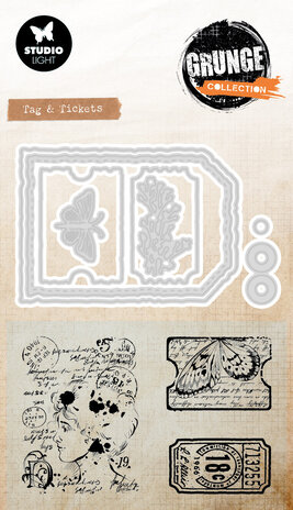 Studio Light Tag & Tickets Grunge Stamp & Dies (SL-GR-SCD99) Studio Light Tag & Tickets Grunge Stamp & Dies (SL-GR-SCD99)