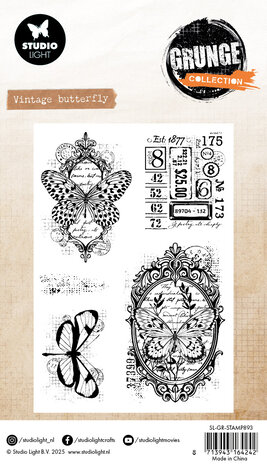 Studio Light Vintage Butterfly Grunge Clear Stamp (SL-GR-STAMP893) Studio Light Vintage Butterfly Grunge Clear Stamp (SL-GR-STAMP893)