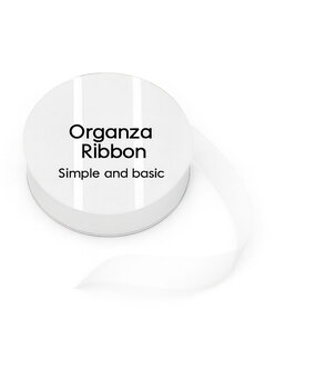 Simple and Basic White Organza Ribbon (8mmx10m) (SBA401)