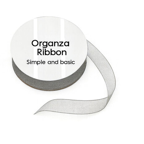 Simple and Basic Grey Organza Ribbon (8mmx10m) (SBA403)