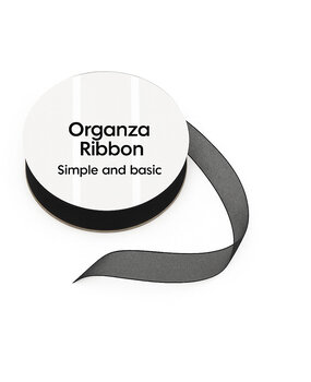 Simple and Basic Black Organza Ribbon (8mmx10m) (SBA409)
