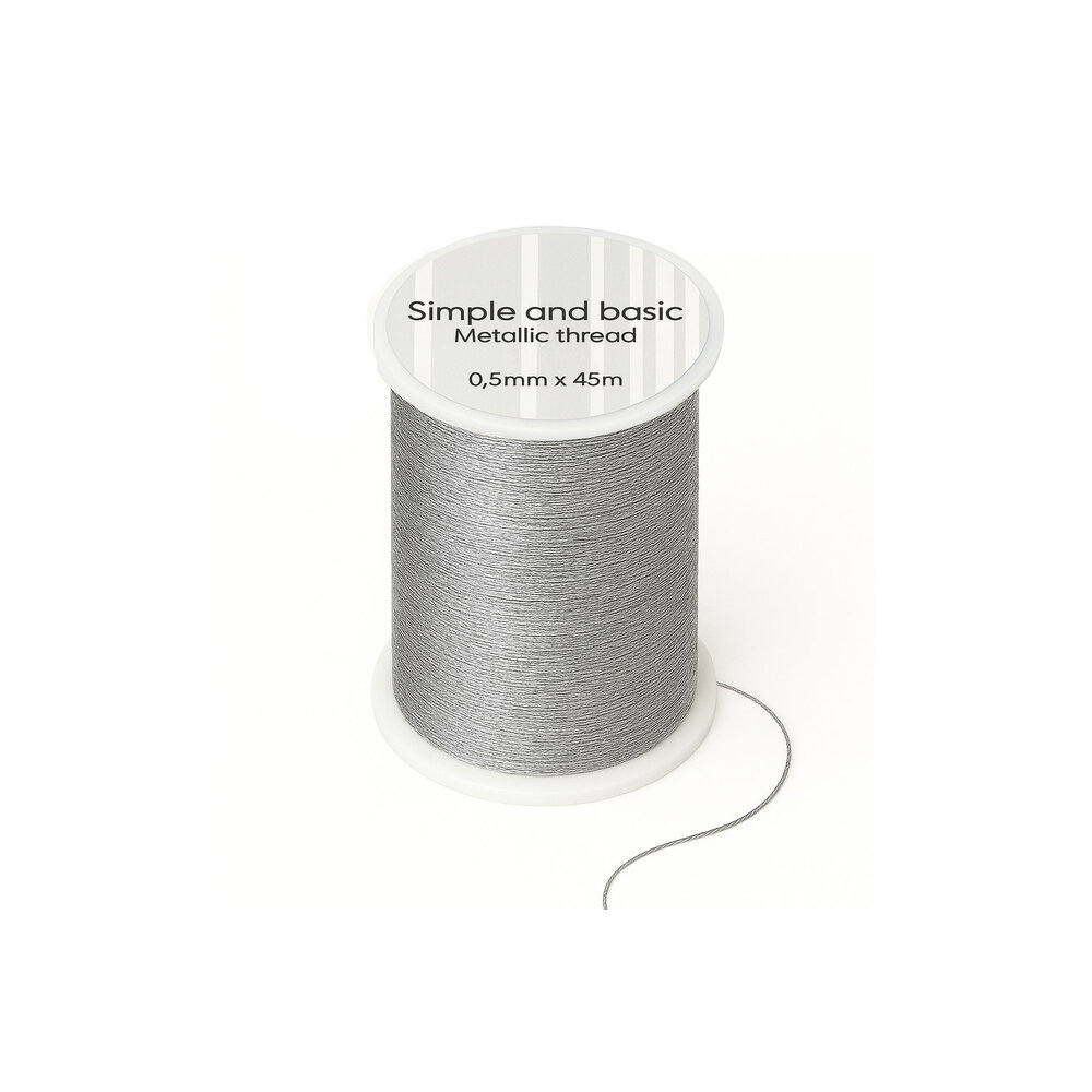 Simple and Basic Metallic Thread Silver (0,5mmx45m) (SBA654)