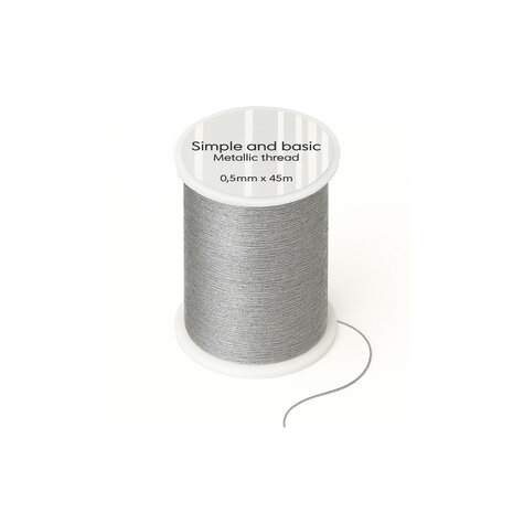 Simple and Basic Metallic Thread Silver (0,5mmx45m) (SBA654)