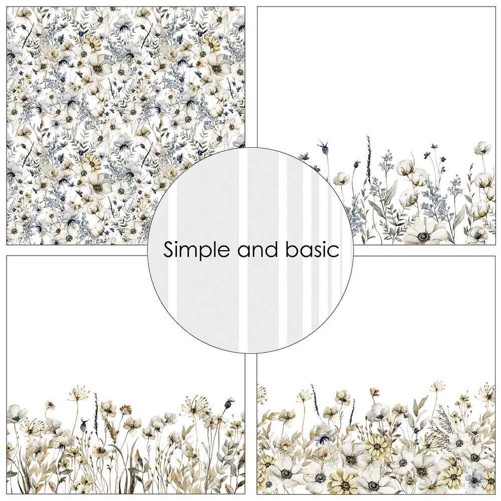 Simple and Basic Winterflowers 6x6 Inch Paper Pad (SBP555)