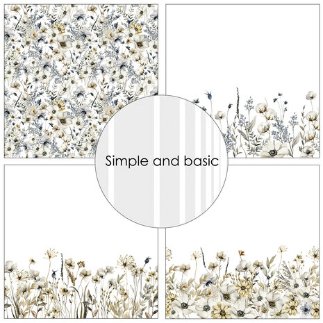 Simple and Basic Winterflowers 6x6 Inch Paper Pad (SBP555)