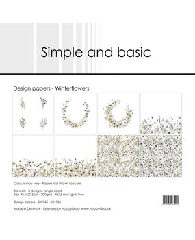 HG - Simple and Basic Winterflowers 12x12 Inch Paper Pad (SBP755)