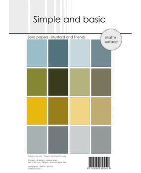 HG - Simple and Basic Mustard and Friends A5 Solid Papers (SBP974)