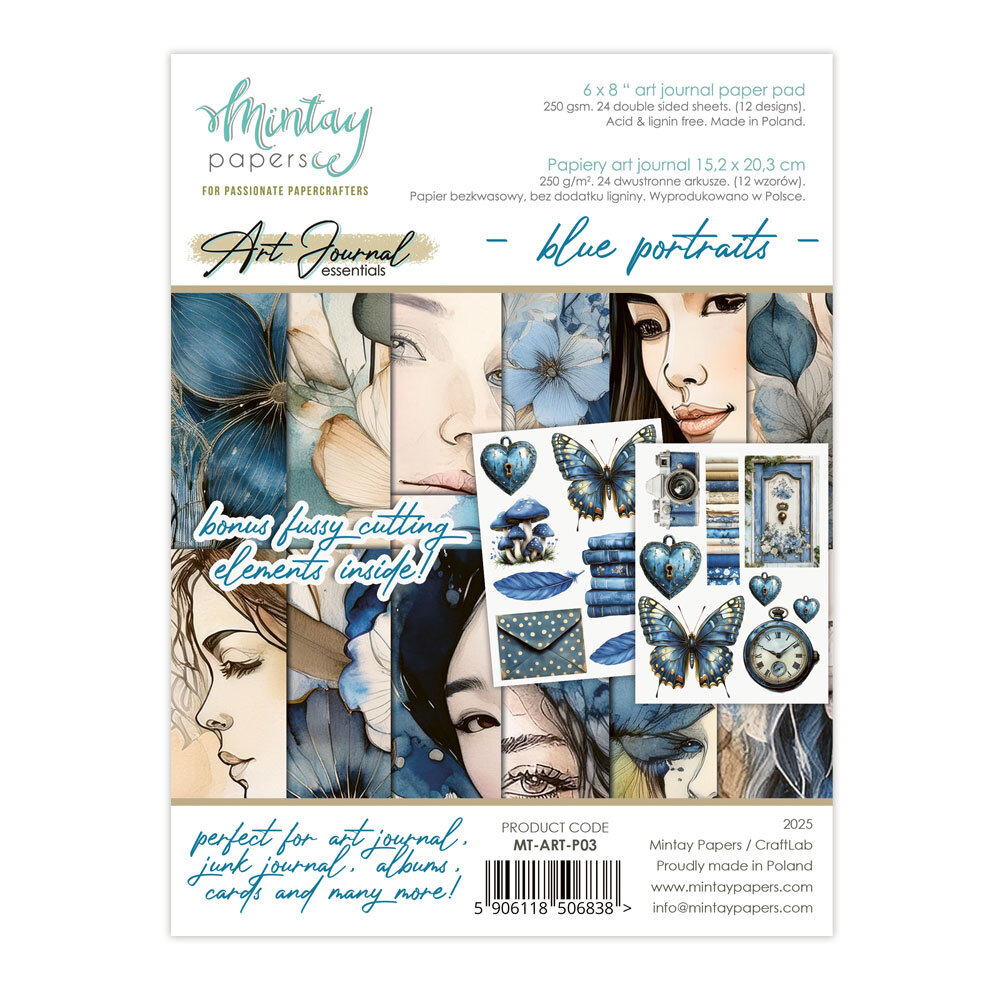 Mintay Art Journal Paper Pad 6x8 Inch Blue Portraits (MT-ART-P03) Mintay Art Journal Paper Pad 6x8 Inch Blue Portraits (MT-ART-P03)