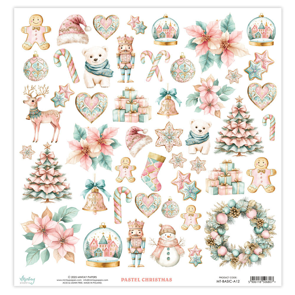 Mintay Basic 12x12 Inch Elements Pastel Christmas (MT-BASIC-A12) Mintay Basic 12x12 Inch Elements Pastel Christmas (MT-BASIC-A12)