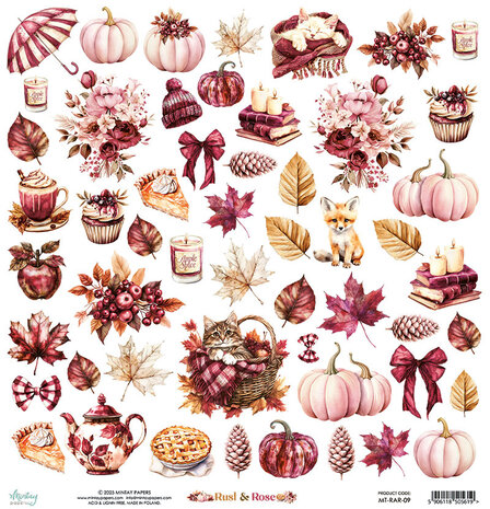 Mintay Rust & Rose 12x12 Inch Paper Elements (MT-RAR-09)