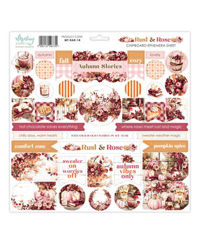 Mintay Rust & Rose 12x12 Inch Chipboard Ephemera Sheet (MT-RAR-14)