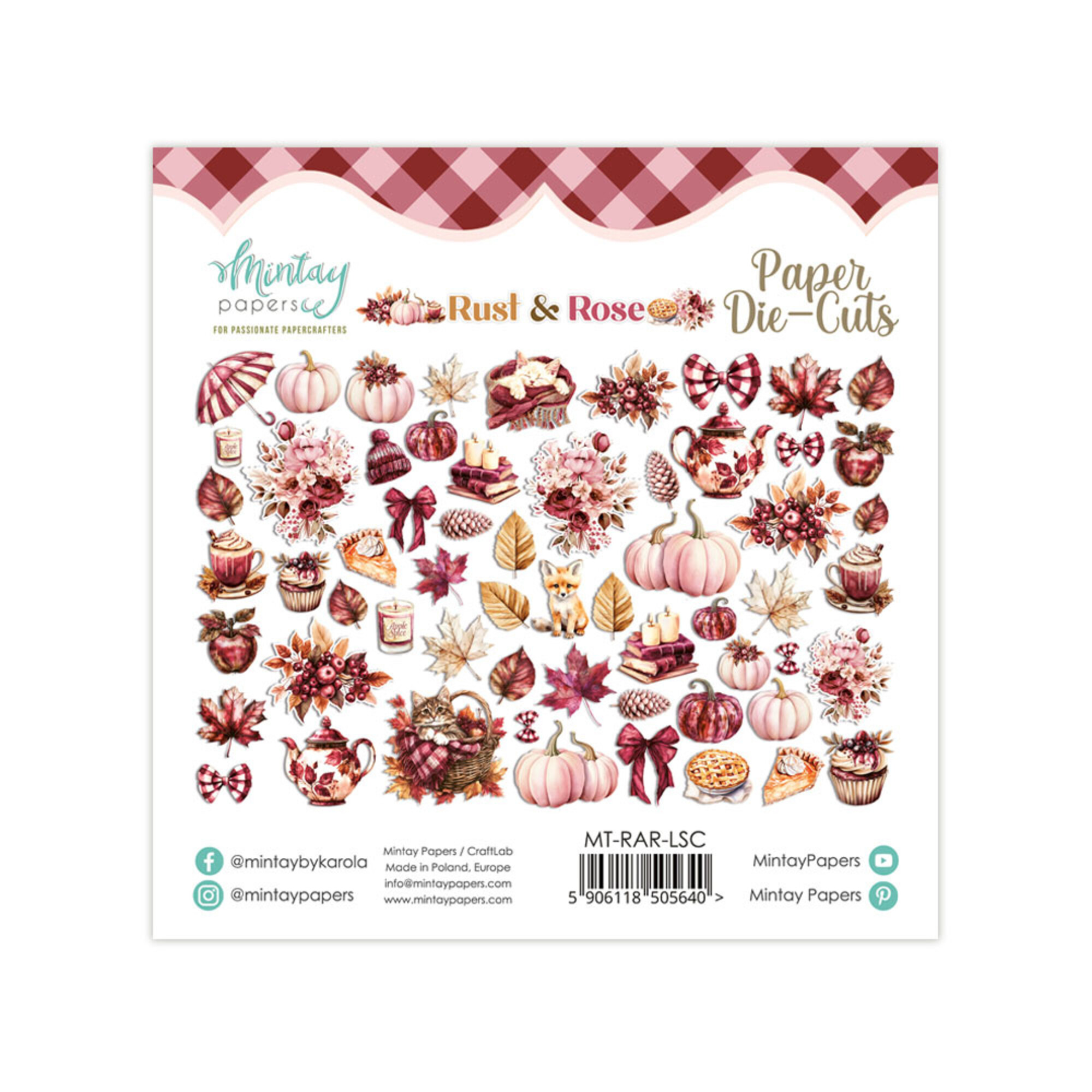 Rust Roses Letter Head Rust & Rose Paper Die-Cuts (60pcs) (MT-RAR-LSC) - Craftlines B.V.