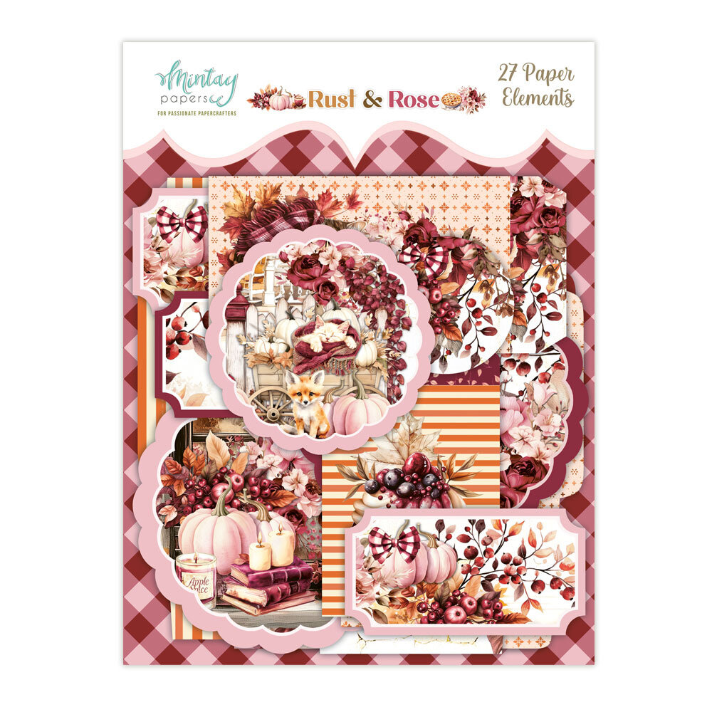 Rust Roses Letter Head Rust & Rose Paper Elements (27pcs) (MT-RAR-LSCE) - Craftlines B.V.