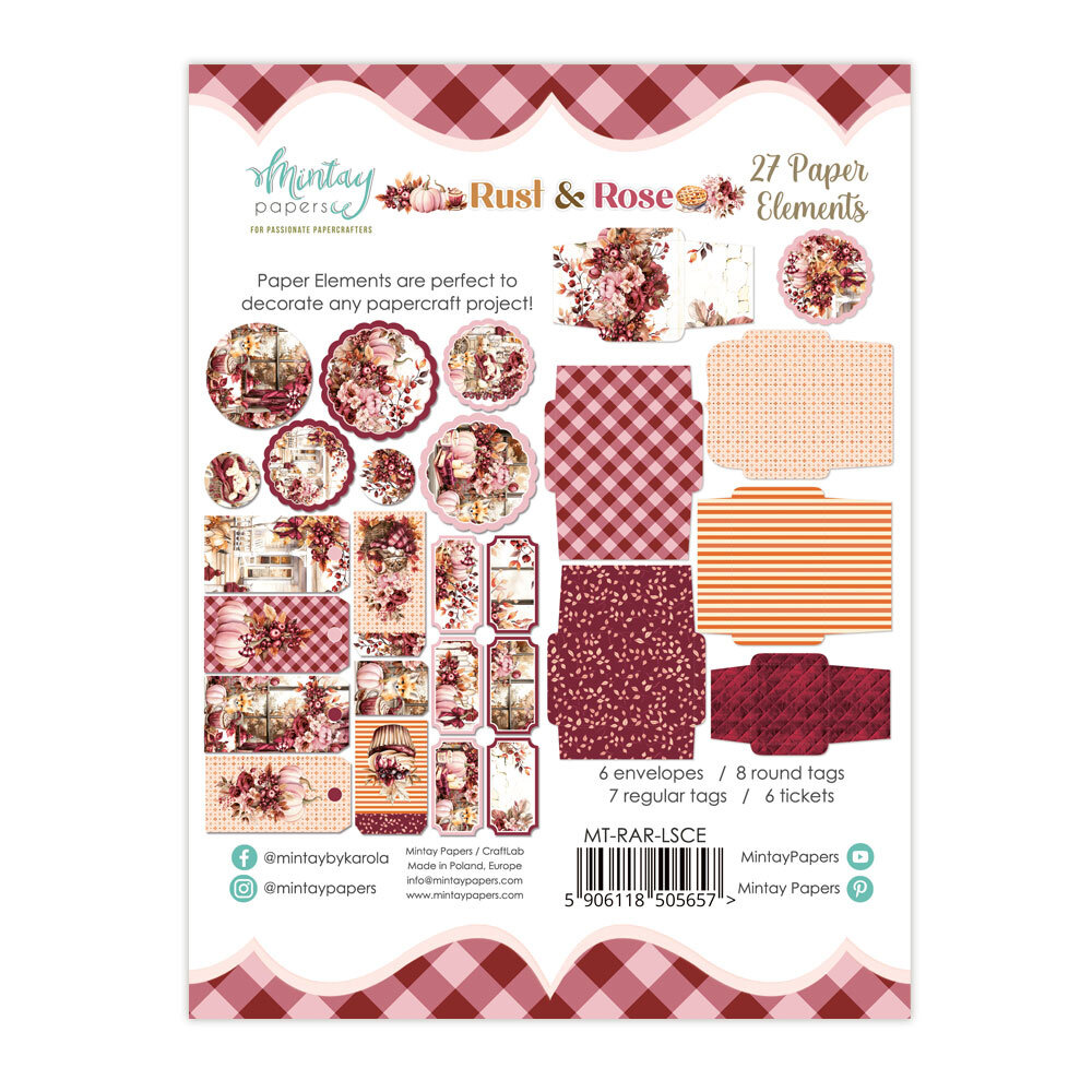 Mintay Rust & Rose Paper Elements (27pcs) (MT-RAR-LSCE)