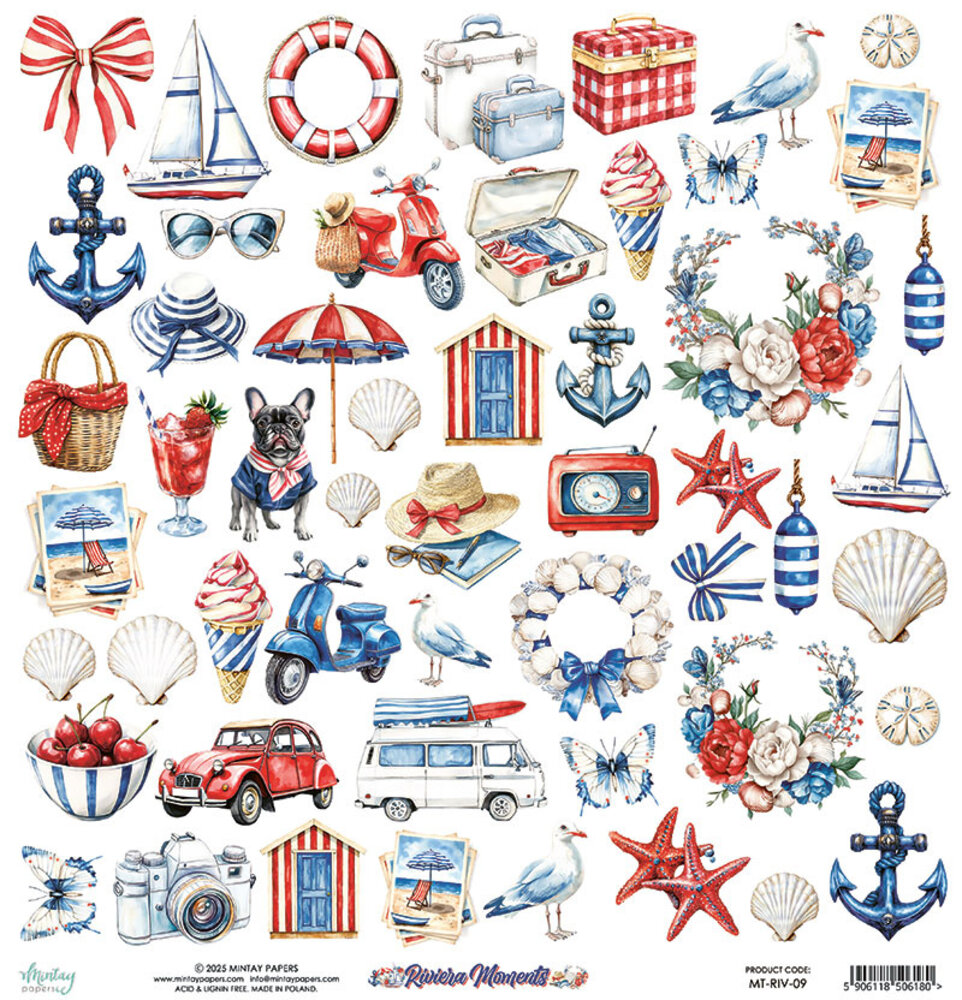 Mintay Riviera Moments 12x12 Inch Paper Elements (MT-RIV-09)