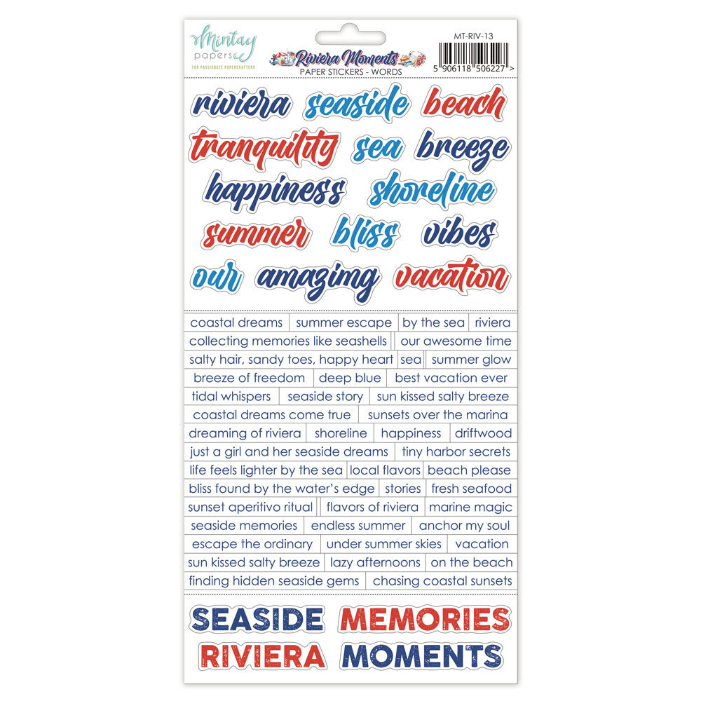 Mintay Riviera Moments 6x12 Inch Paper Stickers Words (MT-RIV-13)