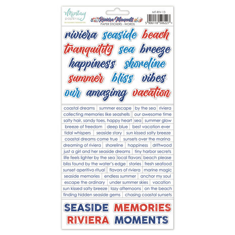 Mintay Riviera Moments 6x12 Inch Paper Stickers Words (MT-RIV-13)