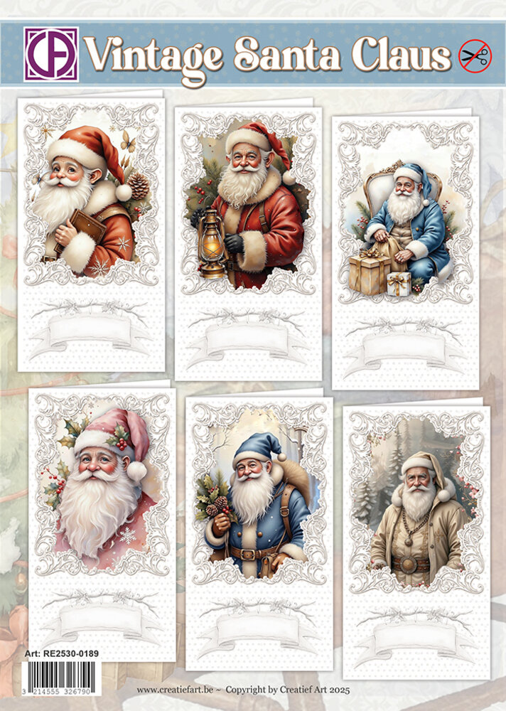 Creatief Art Vintage Santa Claus Card Kit (RE2530-0189) Creatief Art Vintage Santa Claus Card Kit (RE2530-0189)