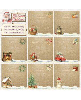 Creatief Art All About Christmas 8x8 Inch Paper Pack Vintage Perkament (CCOA-CHRISTMAS-01) Creatief Art All About Christmas 8x8 Inch Paper Pack Vintage Perkament (CCOA-CHRISTMAS-01)