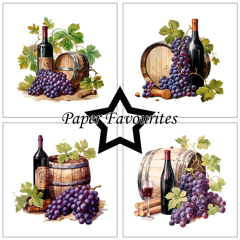 Paper Favourites Wine Bottles 6x6 Inch Paper Pad (PF558)