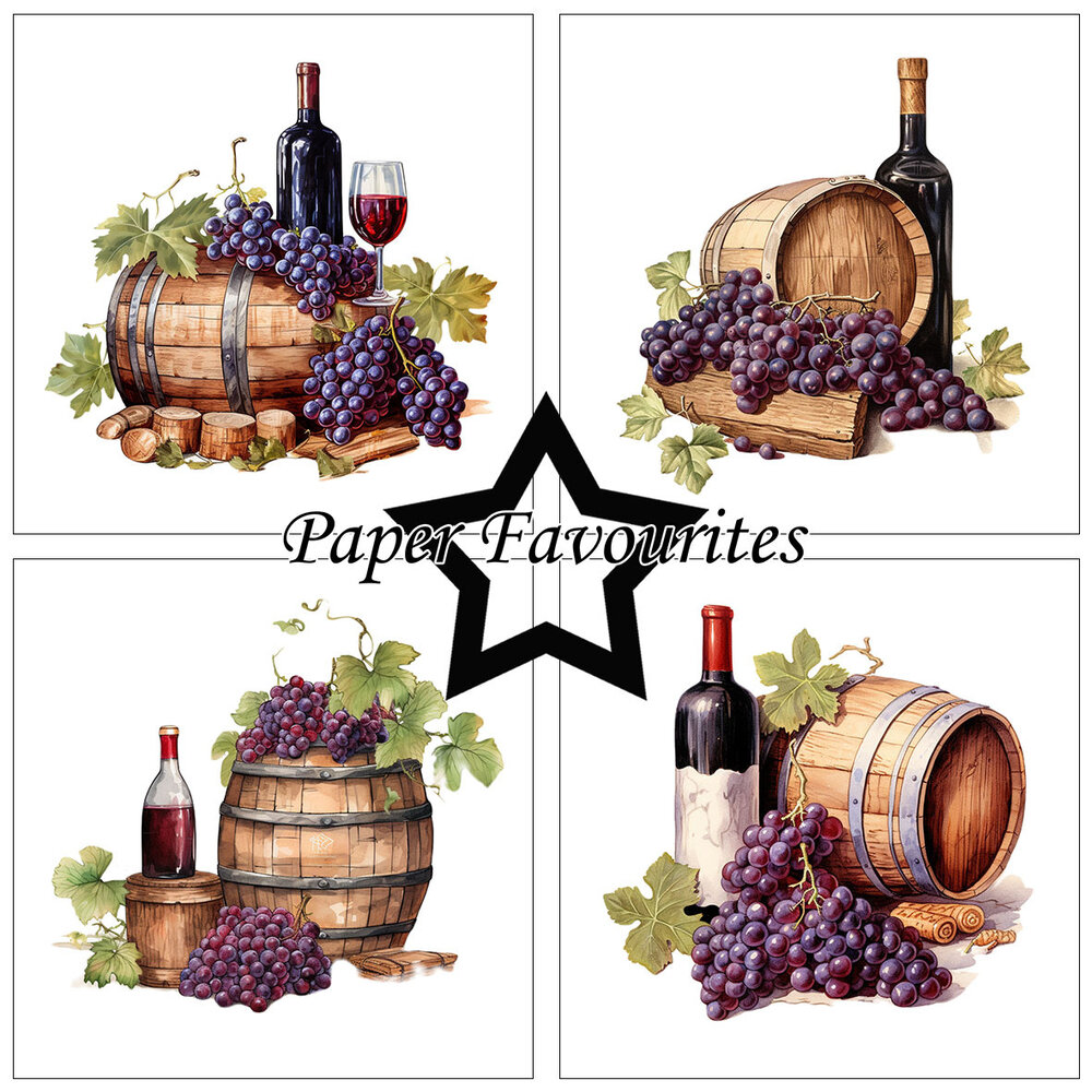Paper Favourites Wine Bottles 6x6 Inch Paper Pad (PF558)
