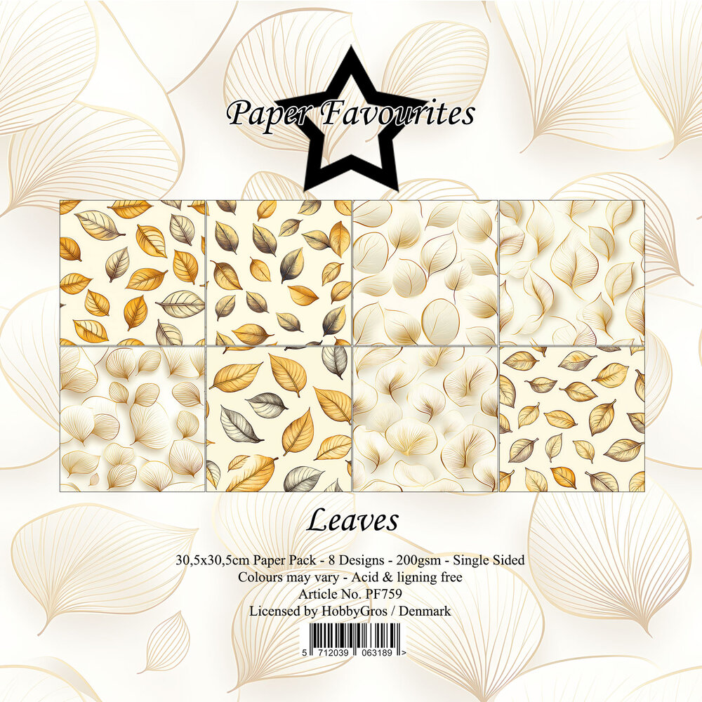 Paper Favourites Leaves 12x12 Inch Paper Pad (PF759) Paper Favourites Leaves 12x12 Inch Paper Pad (PF759)