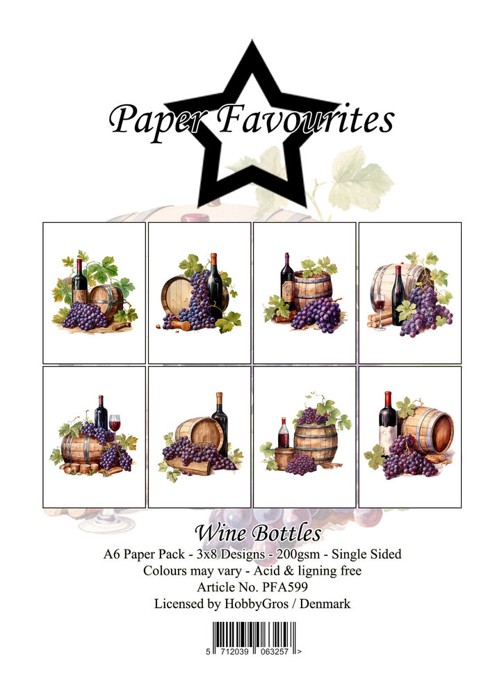 Paper Favourites Wine Bottles A6 Paper Pad (PFA599)