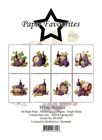 Paper Favourites Wine Bottles A6 Paper Pad (PFA599)