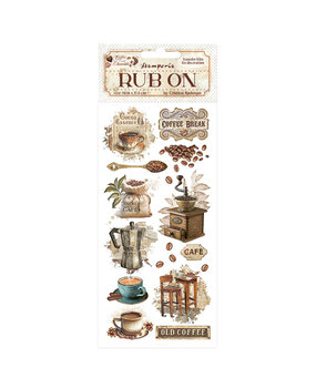 Stamperia Coffee and Chocolate Rub-On 4x8,5 Inch Vintage Coffee Moments (DFLRB193)