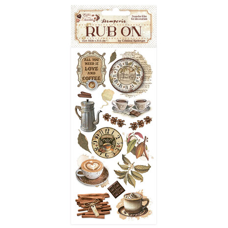 Stamperia Coffee and Chocolate Rub-On 4x8,5 Inch All You Need Is Love And Coffee (DFLRB195) Stamperia Coffee and Chocolate Rub-On 4x8,5 Inch All You Need Is Love And Coffee (DFLRB195)