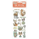 Stamperia Furry Friends Rub-On 4x8,5 Inch Cat (DFLRB197)