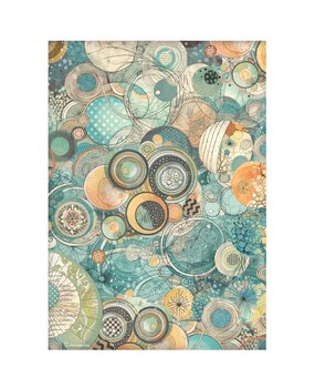 Stamperia Furry Friends A4 Rice Paper Harmony of Circles and Textures (6pcs) (DFSA41069)