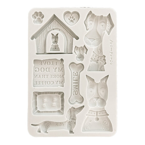 Stamperia Furry Friends A5 Silicon Mould I Love My Dog (KACMA590)