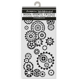 Stamperia Gear up for Christmas Thick Stencil 12x25cm Gears (KSTDL140)