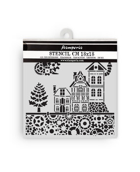 Stamperia Gear up for Christmas Thick Stencil 18x18cm Houses (KSTDQ129) Stamperia Gear up for Christmas Thick Stencil 18x18cm Houses (KSTDQ129)
