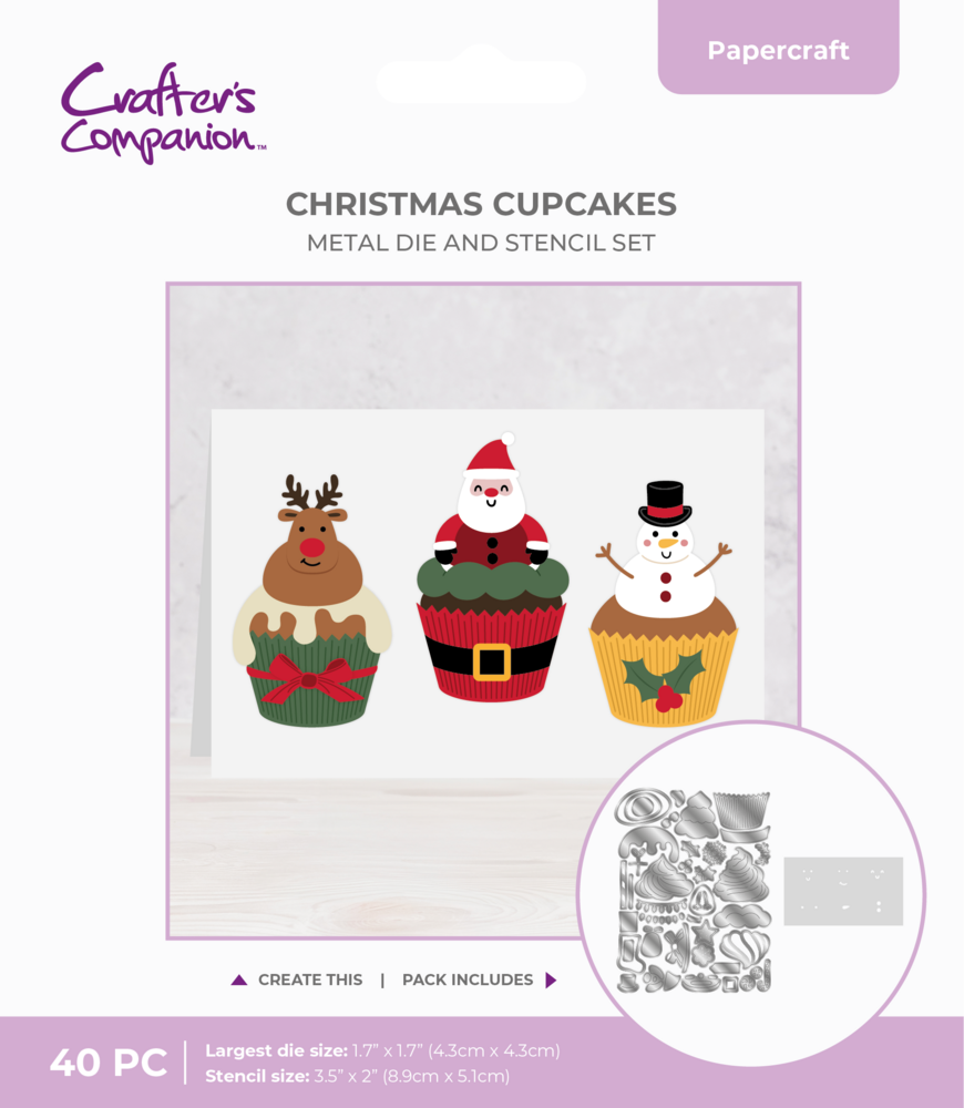Crafter's Companion 3-in-1 Intricate Fall Die & Stencil Christmas Cupcakes (CC-MD-STEN-XCUP) Crafter's Companion 3-in-1 Intricate Fall Die & Stencil Christmas Cupcakes (CC-MD-STEN-XCUP)