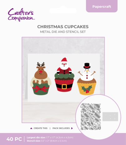 Crafter's Companion 3-in-1 Intricate Fall Die & Stencil Christmas Cupcakes (CC-MD-STEN-XCUP) Crafter's Companion 3-in-1 Intricate Fall Die & Stencil Christmas Cupcakes (CC-MD-STEN-XCUP)