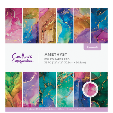 Crafter's Companion Marble 12x12 Inch Paper Pad Amethyst (CC-PAD12-AMEST) Crafter's Companion Marble 12x12 Inch Paper Pad Amethyst (CC-PAD12-AMEST)