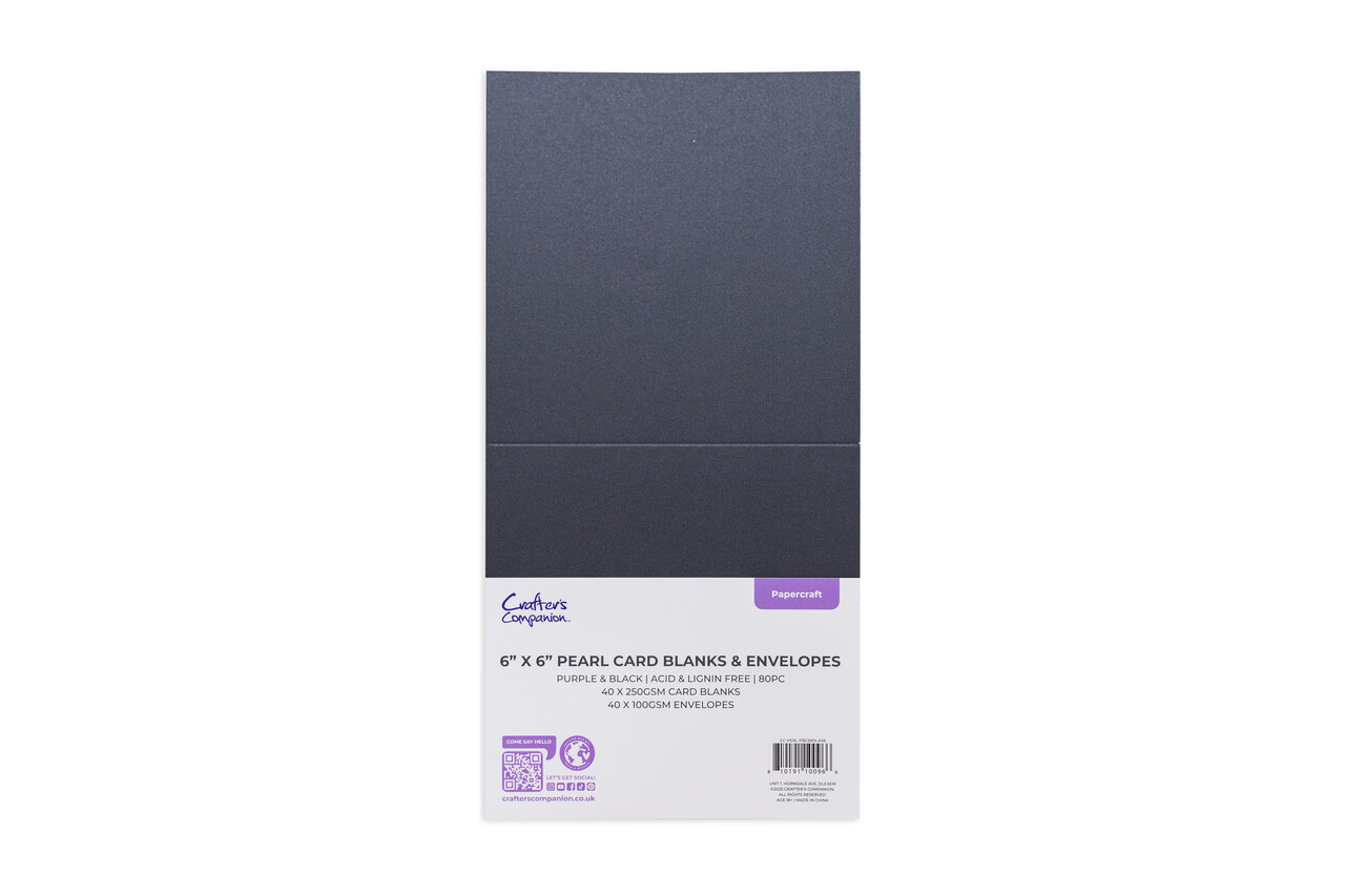Crafter's Companion Pearl Card & Envelopes 6x6 Inch Purple & Black (80pcs) (CC-PERL-PBCBEN-6X6) Crafter's Companion Pearl Card & Envelopes 6x6 Inch Purple & Black (80pcs) (CC-PERL-PBCBEN-6X6)